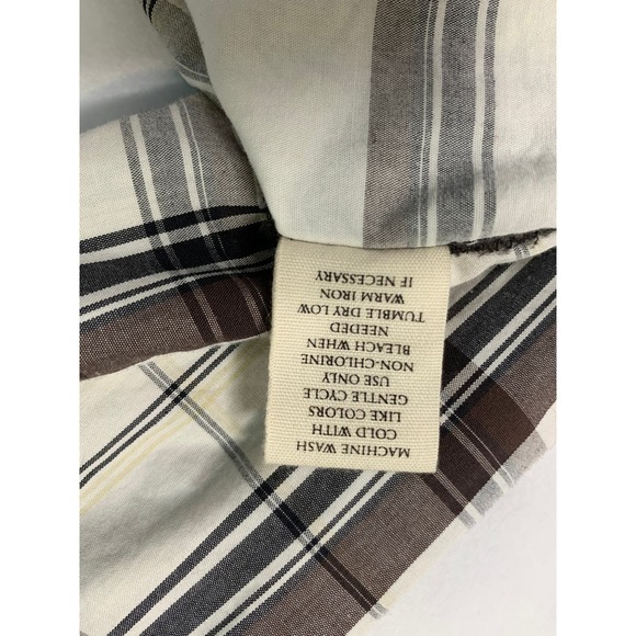 BKE Pearl Snap White Black Gray Western Long Sleeve Dress Shirt Size Large‎ - Picture 8 of 10